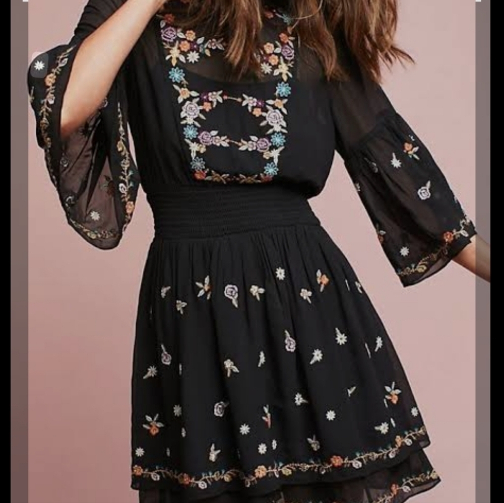 Anthropologie Maeve Anfisa Sheer Tunic Dress Women's Size XS